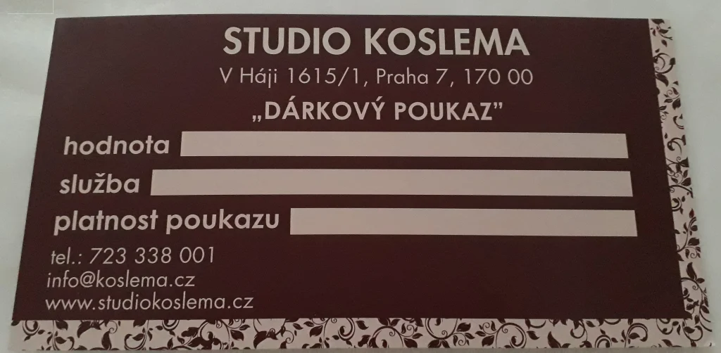 Dárkový poukaz Studia KOSLEMA